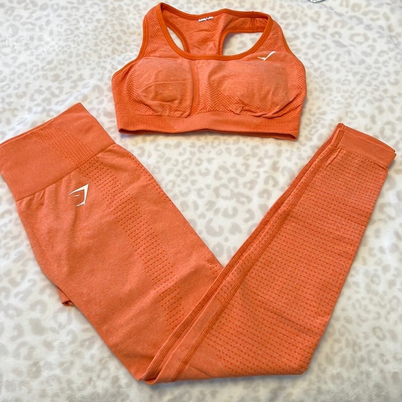 Gymshark Other - Gymshark orange vital seamless 2.0 sports bra and leggings